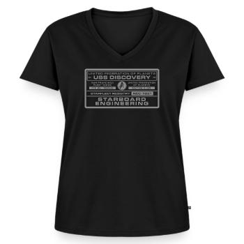 Star Trek Discovery Vaisseau Spatial Vignette - T-shirt encolure en V Premium bio Femme - noir - Devant - AI Model Female 172 light (172cm)