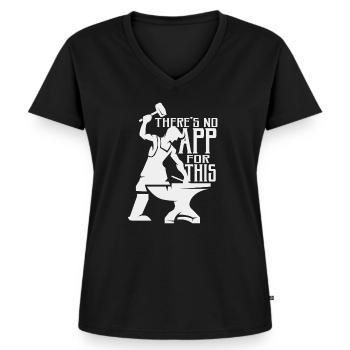 Schmied Amboss Hufschmied Geschenk - Frauen Premium Bio T-Shirt mit V-Ausschnitt - Schwarz - Vorne - AI Model Female 172 light (172cm)