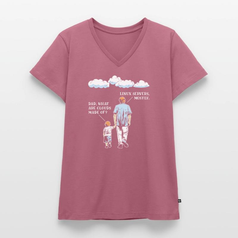 Aus Was Sind Clouds Programmierer Coder Frauen Premium Bio T-Shirt mit V-Ausschnitt