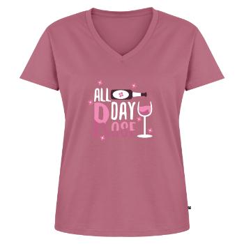 Rose all day - T-shirt encolure en V Premium bio Femme - mauve - Devant - AI Model Female 172 dark (172cm)