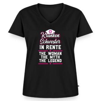 Ruhestand Rente Krankenschwester - Frauen Premium Bio T-Shirt mit V-Ausschnitt - Schwarz - Vorne - AI Model Female 172 light (172cm)