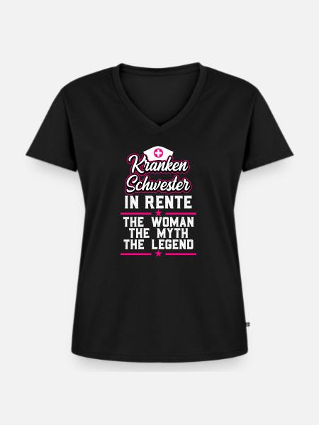 Ruhestand Rente Krankenschwester - Frauen Premium Bio T-Shirt mit V-Ausschnitt - Schwarz