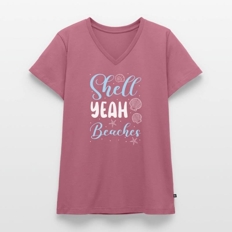Shell Yeah Beaches Beachcombing Beachcomber Women's Premium Organic V-neck T-shirt