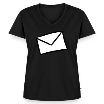 Letter envelope Post Mail letter envelope - Women's Premium Organic V-neck T-shirt - black - Front - AI Model Female 172 light (172cm)