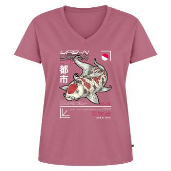 Japanischer Art Style Koi Fisch - Frauen Premium Bio T-Shirt mit V-Ausschnitt - Mauve - Vorne - AI Model Female 172 dark (172cm)