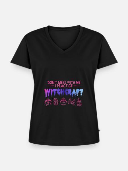 Hexerei - Frauen Premium Bio T-Shirt mit V-Ausschnitt - Schwarz