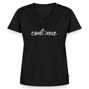Suicide Prevention Awareness Mental Health - Women's Premium Organic V-neck T-shirt - black - Front - AI Model Female 172 light (172cm)