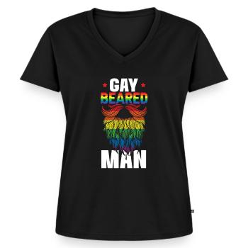 Gay Rights Rainbow Pride Month LGBTQ Gay Pride - Frauen Premium Bio T-Shirt mit V-Ausschnitt - Schwarz - Vorne - AI Model Female 172 light (172cm)