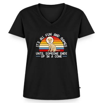 Tierarzt Tierarzt Tierarzt - Frauen Premium Bio T-Shirt mit V-Ausschnitt - Schwarz - Vorne - AI Model Female 172 light (172cm)