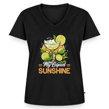 Margarita Lover Alkoholtrinker Mexikanischer Cocktail - Frauen Premium Bio T-Shirt mit V-Ausschnitt - Schwarz - Vorne - AI Model Female 172 light (172cm)