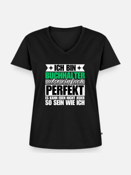 Perfekter Perfekter - Frauen Premium Bio T-Shirt mit V-Ausschnitt - Schwarz