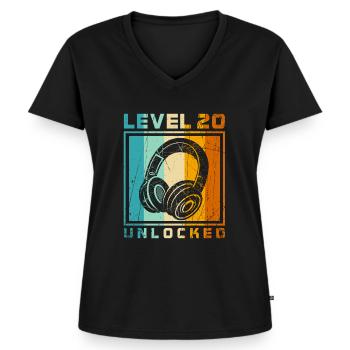 Garçon du 20e anniversaire - T-shirt encolure en V Premium bio Femme - noir - Devant - AI Model Female 172 light (172cm)