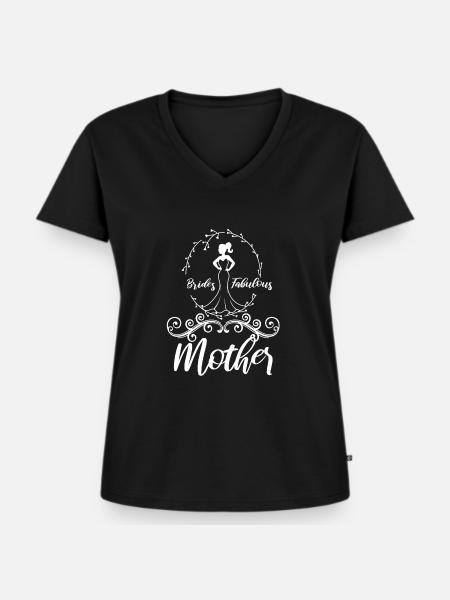 Brides fabulous mother - Frauen Premium Bio T-Shirt mit V-Ausschnitt - Schwarz