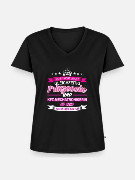 KFZ-Mechatronikerin - Frauen Premium Bio T-Shirt mit V-Ausschnitt - Schwarz