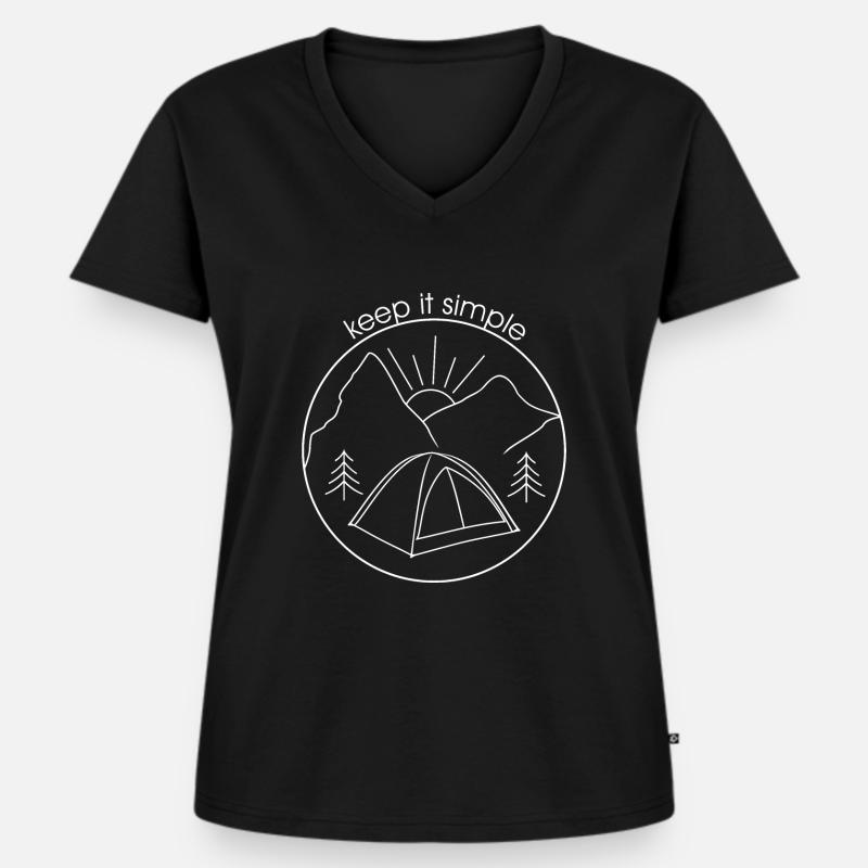 Keep it simple (white version) - Women's Premium Organic V-neck T-shirt - black