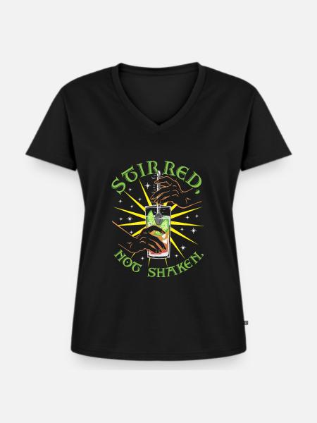 Stirred Shaken - Frauen Premium Bio T-Shirt mit V-Ausschnitt - Schwarz