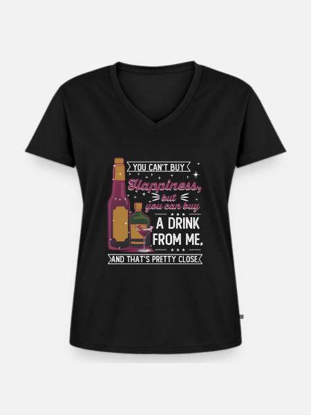 Buy Drinks - Frauen Premium Bio T-Shirt mit V-Ausschnitt - Schwarz