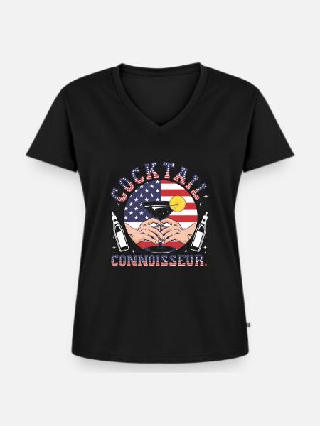Cocktail - Frauen Premium Bio T-Shirt mit V-Ausschnitt - Schwarz