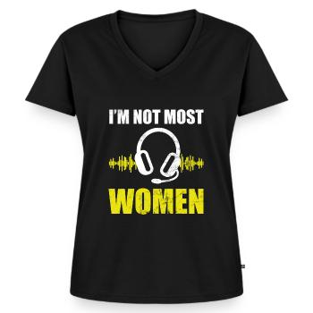 Notrufverteiler Frauen notruf verteiler - Frauen Premium Bio T-Shirt mit V-Ausschnitt - Schwarz - Vorne - AI Model Female 172 light (172cm)