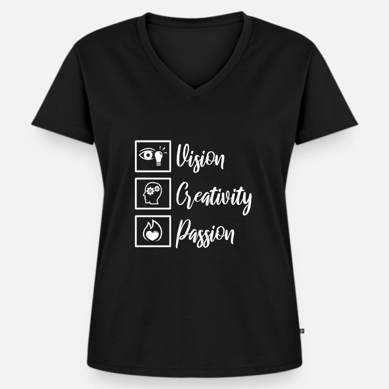 Vision Creativity Passion - Women's Premium Organic V-neck T-shirt - black