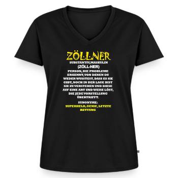 Zöllner - Frauen Premium Bio T-Shirt mit V-Ausschnitt - Schwarz - Vorne - AI Model Female 172 light (172cm)
