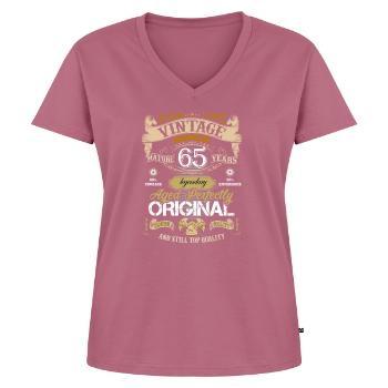 Vintage 65 ans - T-shirt encolure en V Premium bio Femme - mauve - Devant - AI Model Female 172 dark (172cm)