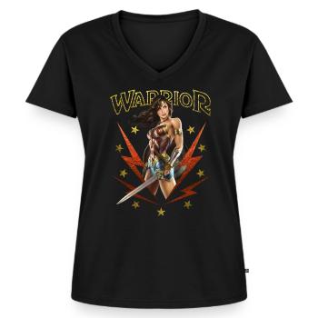 Wonder Woman With Sword Warrior - Women's Premium Organic V-neck T-shirt - black - Front - AI Model Female 172 light (172cm)
