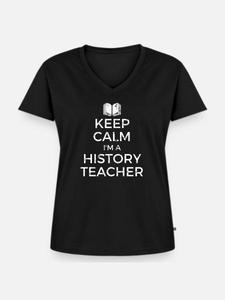 Geschichtslehrer - Frauen Premium Bio T-Shirt mit V-Ausschnitt - Schwarz