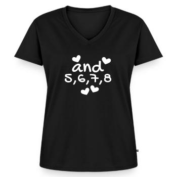 Tanzen Tanz Tanzkurs Rhythmus - Frauen Premium Bio T-Shirt mit V-Ausschnitt - Schwarz - Vorne - AI Model Female 172 light (172cm)