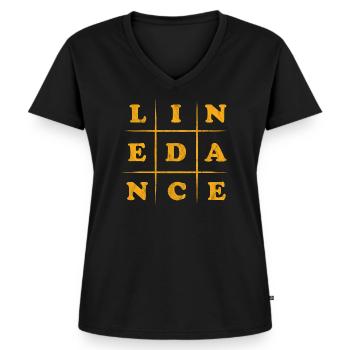 Line Dance - Linedance - Frauen Premium Bio T-Shirt mit V-Ausschnitt - Schwarz - Vorne - AI Model Female 172 light (172cm)