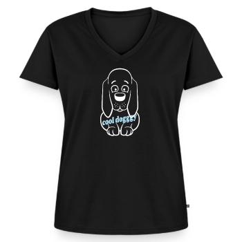 dog lover - Women's Premium Organic V-neck T-shirt - black - Front - AI Model Female 172 light (172cm)