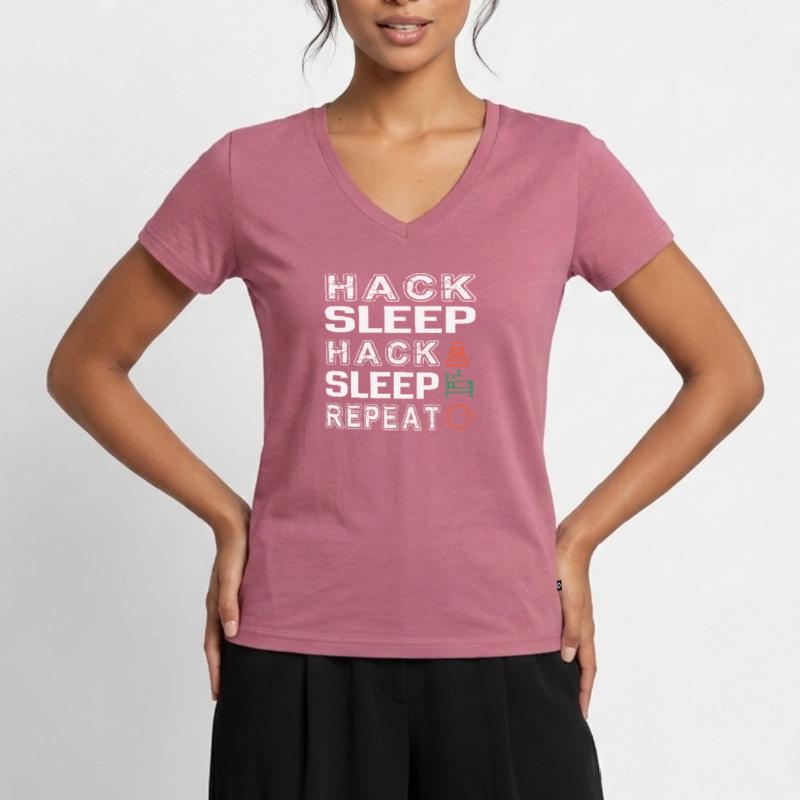 Hacker Hacking Programming Computer Women's Premium Organic V-neck T-shirt
