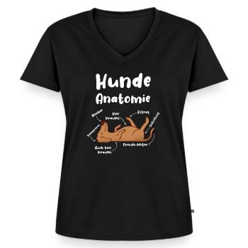 Hunde Anatomie Hundebesitzer Lustiges Hunde - Frauen Premium Bio T-Shirt mit V-Ausschnitt - Schwarz - Vorne - AI Model Female 172 light (172cm)