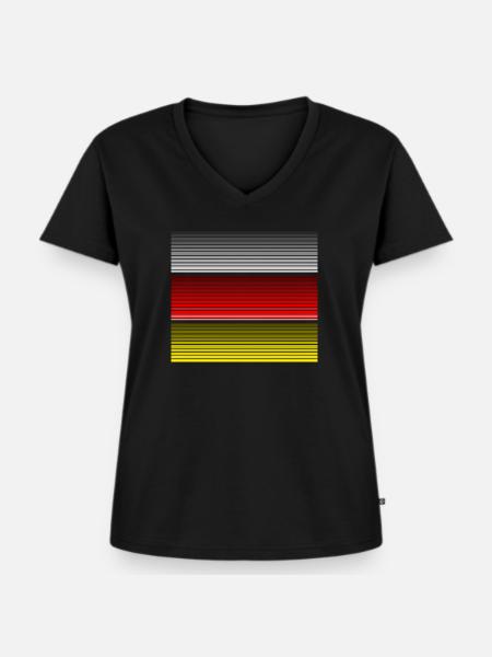 Deutschland - Frauen Premium Bio T-Shirt mit V-Ausschnitt - Schwarz
