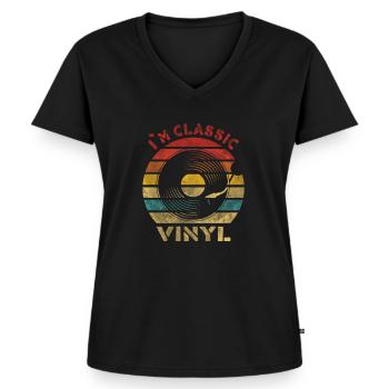 I ́m classic Vinyl Retro Vintage Music - Women's Premium Organic V-neck T-shirt - black - Front - AI Model Female 172 light (172cm)