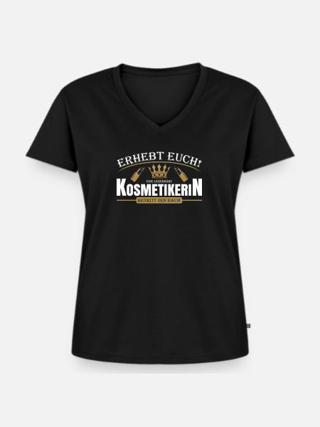 Kosmetikerin - Frauen Premium Bio T-Shirt mit V-Ausschnitt - Schwarz