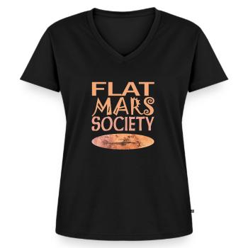 Flat Mars Society - Women's Premium Organic V-neck T-shirt - black - Front - AI Model Female 172 light (172cm)