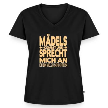 Ich bin Schüchtern - Frauen Premium Bio T-Shirt mit V-Ausschnitt - Schwarz - Vorne - AI Model Female 172 light (172cm)