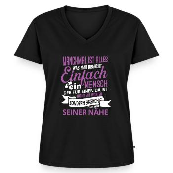 Altenpflegerin Engel Pflegerin Pflege Altenheim - Frauen Premium Bio T-Shirt mit V-Ausschnitt - Schwarz - Vorne - AI Model Female 172 light (172cm)