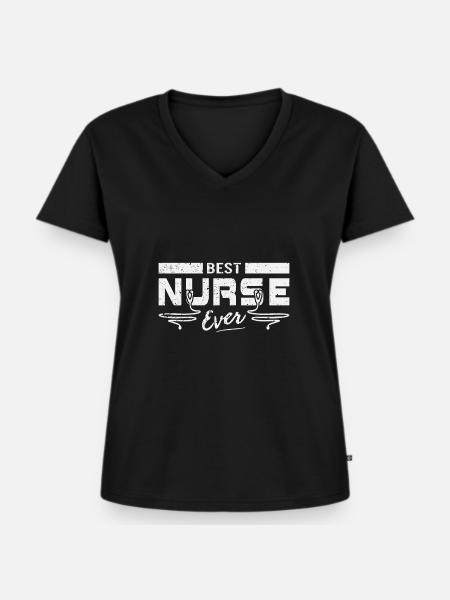 Beste Krankenschwester / Beste Krankenschwester - Frauen Premium Bio T-Shirt mit V-Ausschnitt - Schwarz