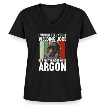 Schweißen Schweißer Schweißer - Frauen Premium Bio T-Shirt mit V-Ausschnitt - Schwarz - Vorne - AI Model Female 172 light (172cm)