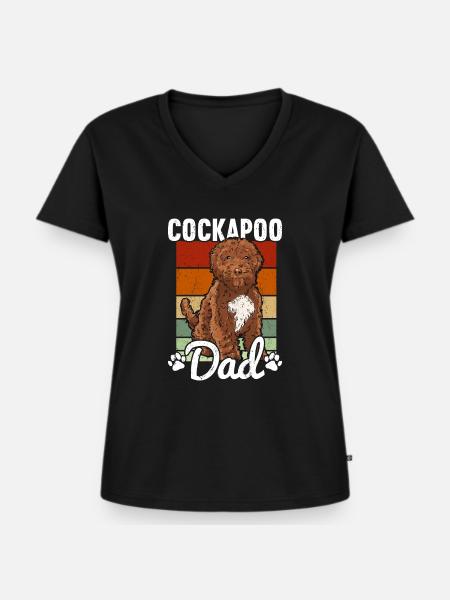 Cockapoo - Frauen Premium Bio T-Shirt mit V-Ausschnitt - Schwarz