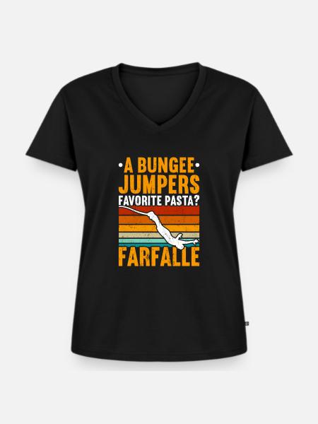 Bungee-Jump Bungee-Jumping - Frauen Premium Bio T-Shirt mit V-Ausschnitt - Schwarz