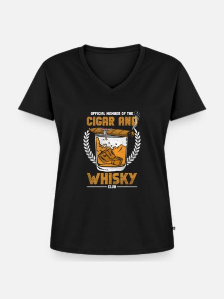 Zigarre Zigarren - Frauen Premium Bio T-Shirt mit V-Ausschnitt - Schwarz