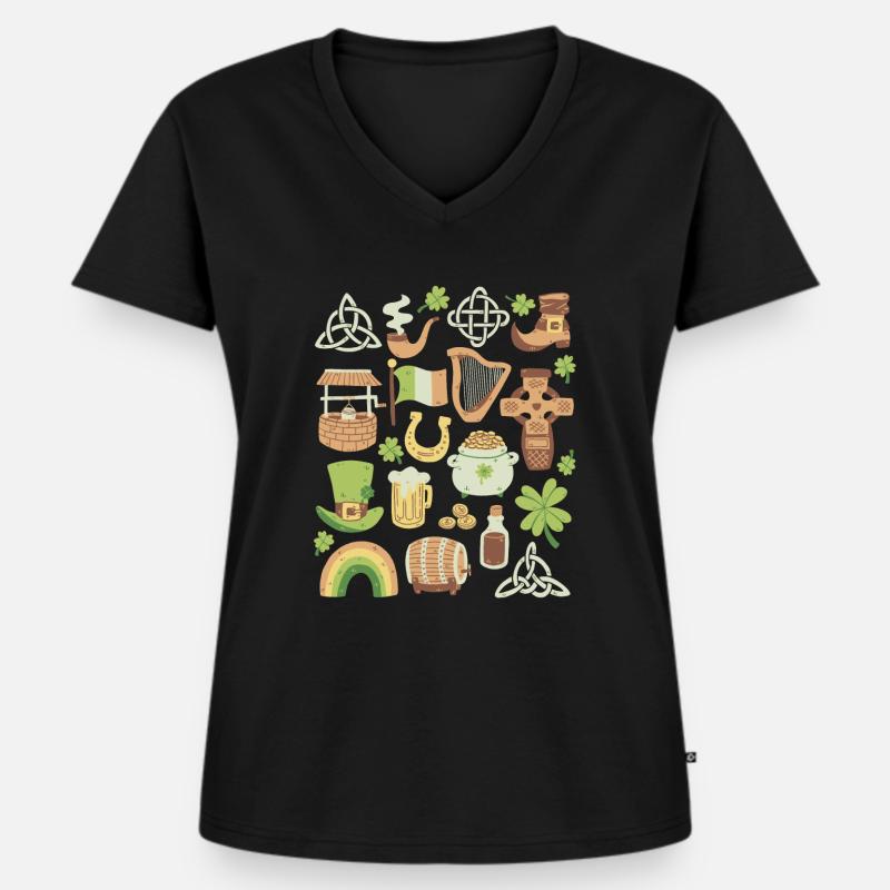 Ireland - Women's Premium Organic V-neck T-shirt - black