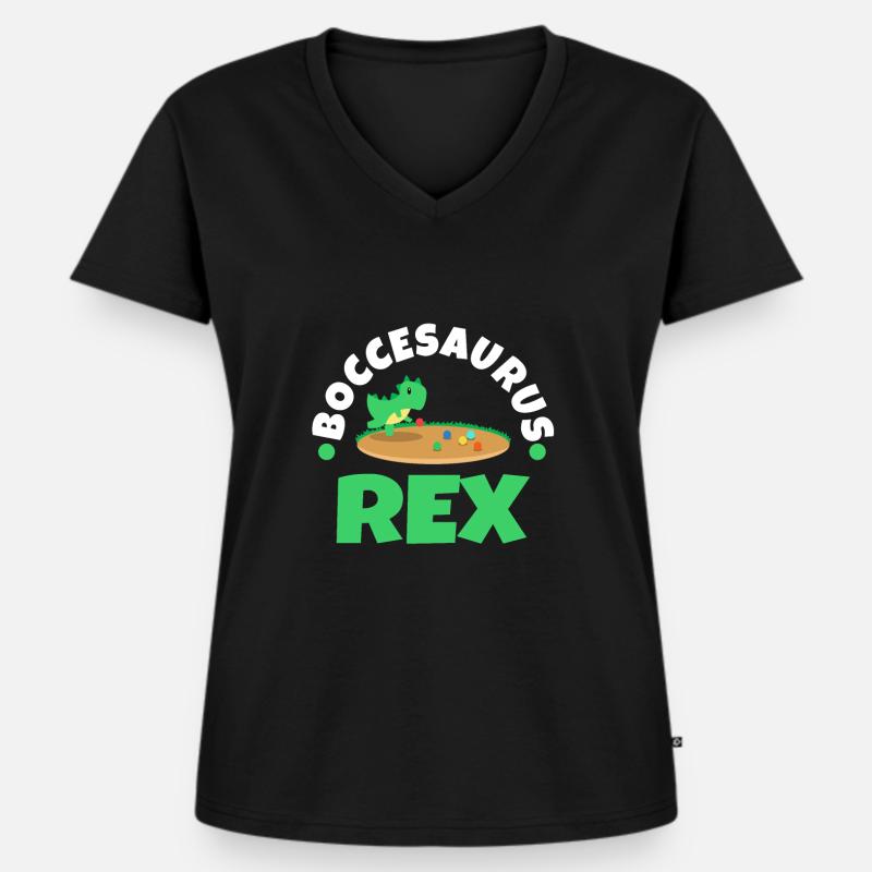 Boccesaurus Rex - Women's Premium Organic V-neck T-shirt - black