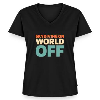 Skydiving - Women's Premium Organic V-neck T-shirt - black - Front - AI Model Female 172 light (172cm)