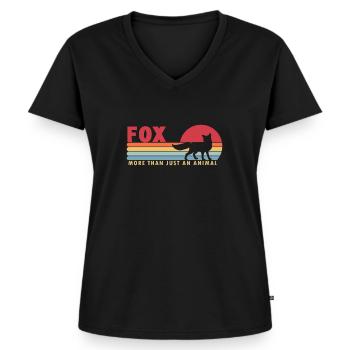 Fuchs mehr als ein Tier Canidae Caninae Rotfuchs - Frauen Premium Bio T-Shirt mit V-Ausschnitt - Schwarz - Vorne - AI Model Female 172 light (172cm)