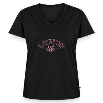 Lawyer Life Beruf Jurist - Frauen Premium Bio T-Shirt mit V-Ausschnitt - Schwarz - Vorne - AI Model Female 172 light (172cm)