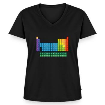 Periodensystem der Elemente - Frauen Premium Bio T-Shirt mit V-Ausschnitt - Schwarz - Vorne - AI Model Female 172 light (172cm)